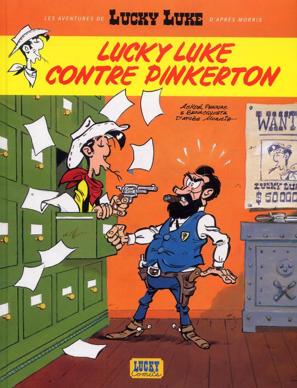 Les Nouvelles aventures de Lucky Luke T4 : Lucky Luke contre Pinkerton (0), bd chez Lucky Comics de Pennac, Benacquista, Achdé, Ducasse