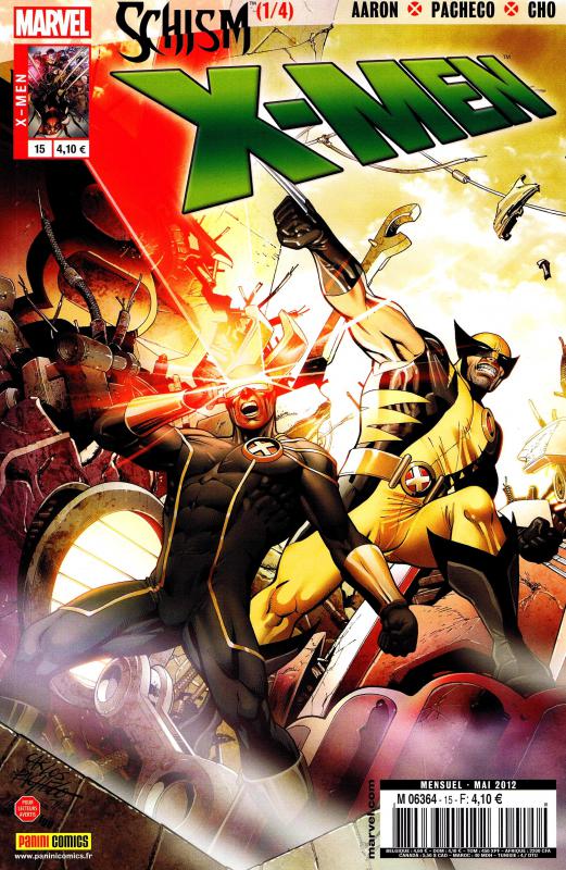  X-Men (revue) – V 2, T15 : Schism (1/3) (0), comics chez Panini Comics de Aaron, Carey, Cho, Pacheco, Kurth, Smith, Keith, Reber, d' Armata