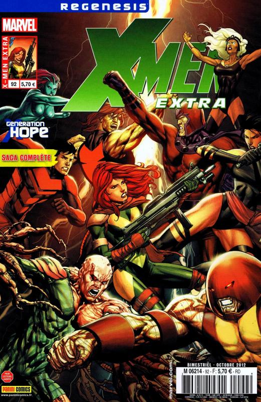  X-Men (revue) – Extra, T92 : La fin d'une génération (0), comics chez Panini Comics de Asmus, Gillen, Sanders, Roberson, Miyazawa, Green, Charalampidis, SotoColor