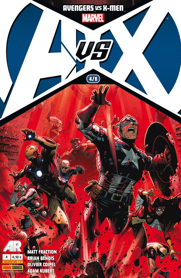  Avengers vs X-Men T4, comics chez Panini Comics de Fraction, Bendis, Coipel, Kubert, Martin, Molinar, Cheung
