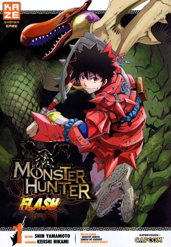  Monster hunter flash T1, manga chez Kazé manga de Yamamoto, Hikami