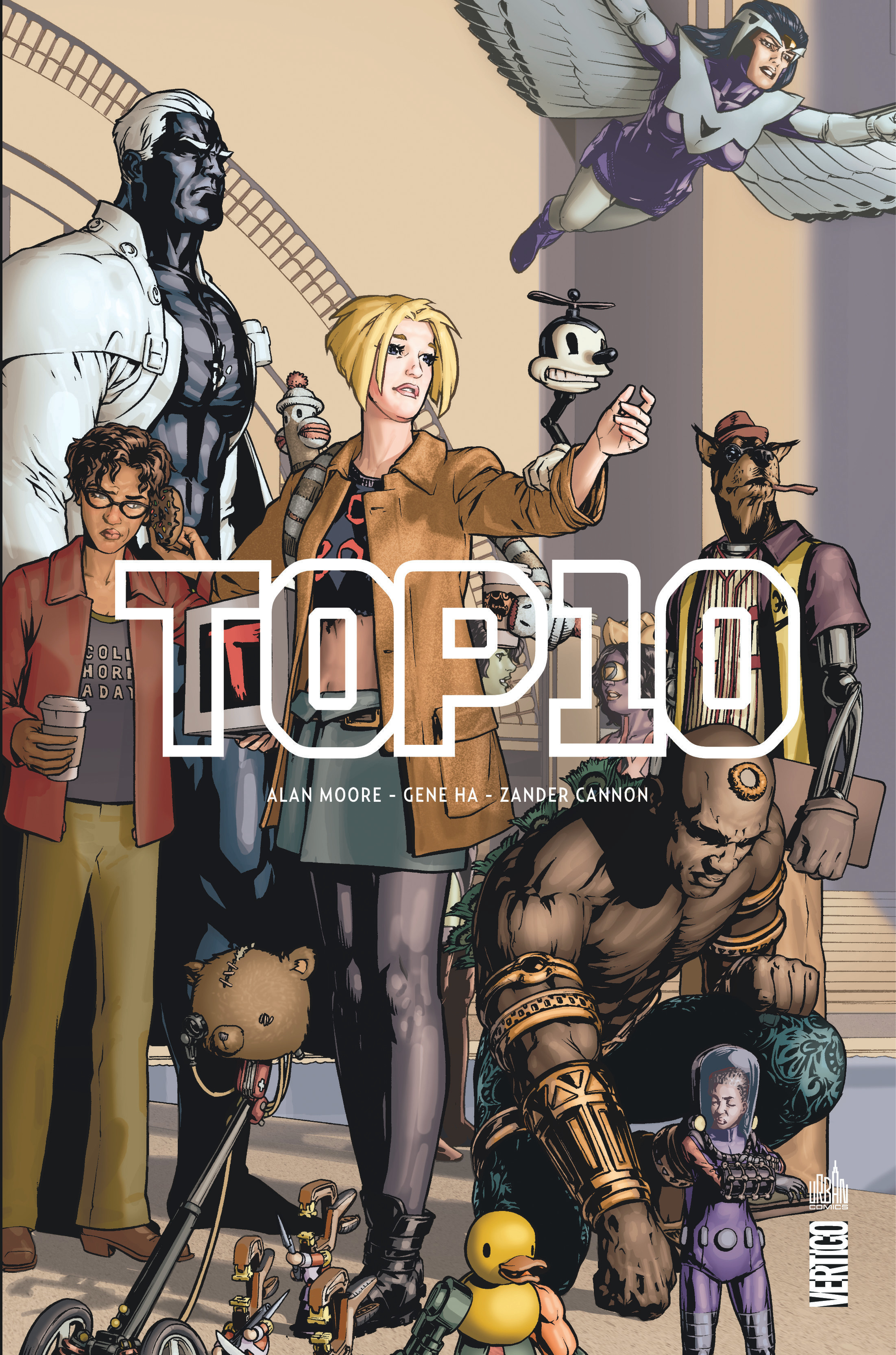 Top 10, comics chez Urban Comics de Moore, Cannon, Cannon, Ha, Wildstorm fx, Sinclair, Brown, Lyon
