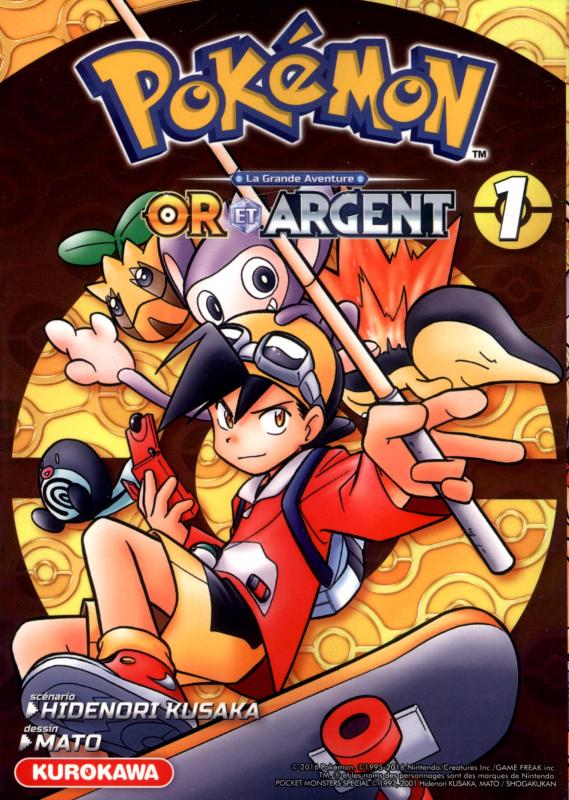  Pokémon Or et Argent T1, manga chez Kurokawa de Kusaka, Mato