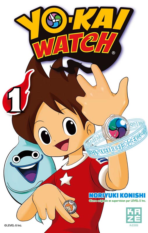  Yo-kai watch  T1, manga chez Kazé manga de Level-5, Konishi