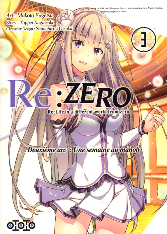  Re:Zero – 2e arc : une semaine au manoir, T3, manga chez Ototo de Nagatsuki, Matsuse