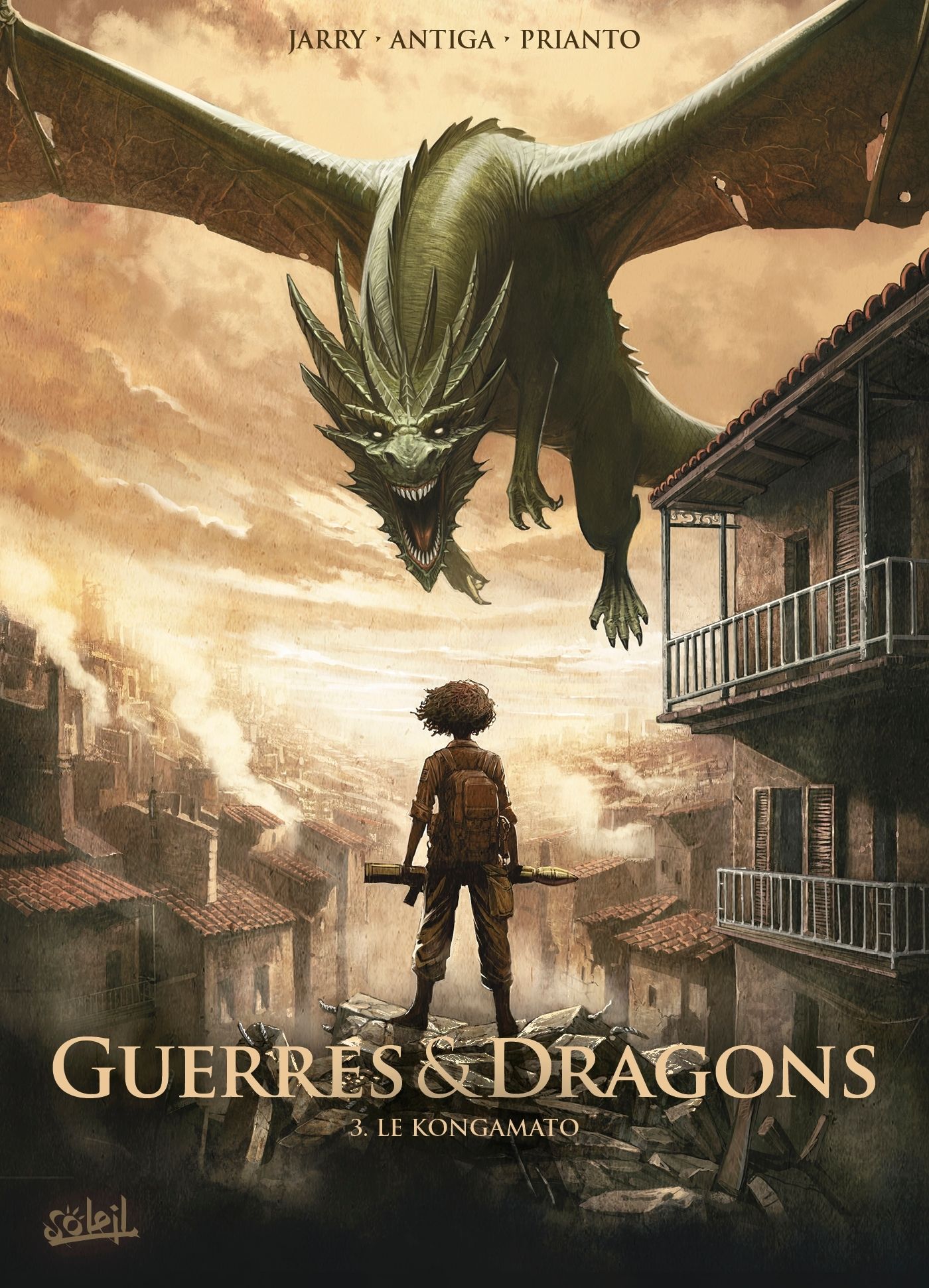  Guerres et dragons T3 : Le Kongamato (0), bd chez Soleil de Courtois, Jarry, Antiga, Prianto