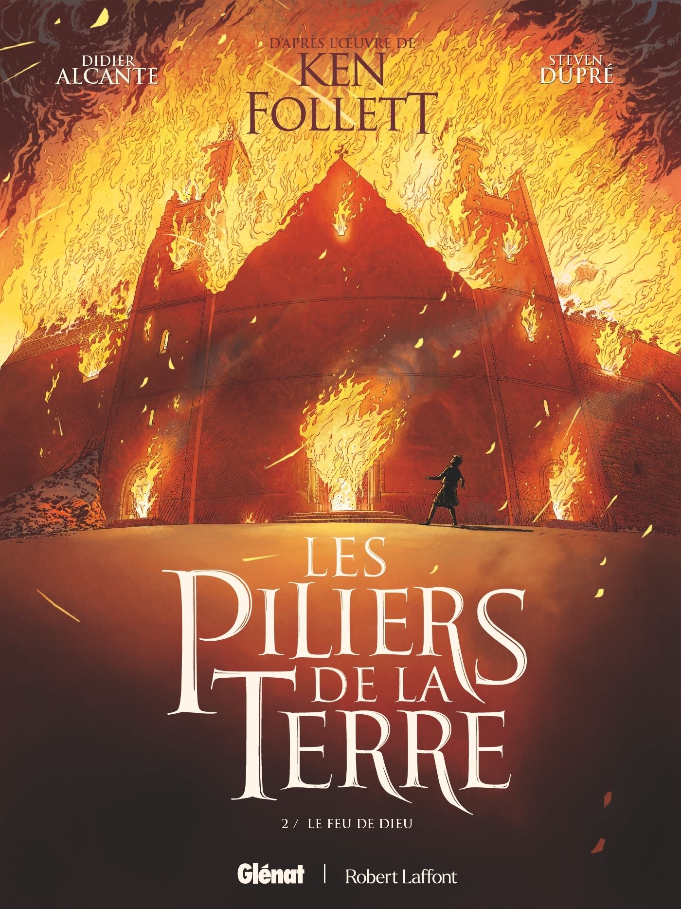 Les Piliers de la terre T2 : Le Feu de Dieu (0), bd chez Glénat de Alcante, Dupré, Fernandez