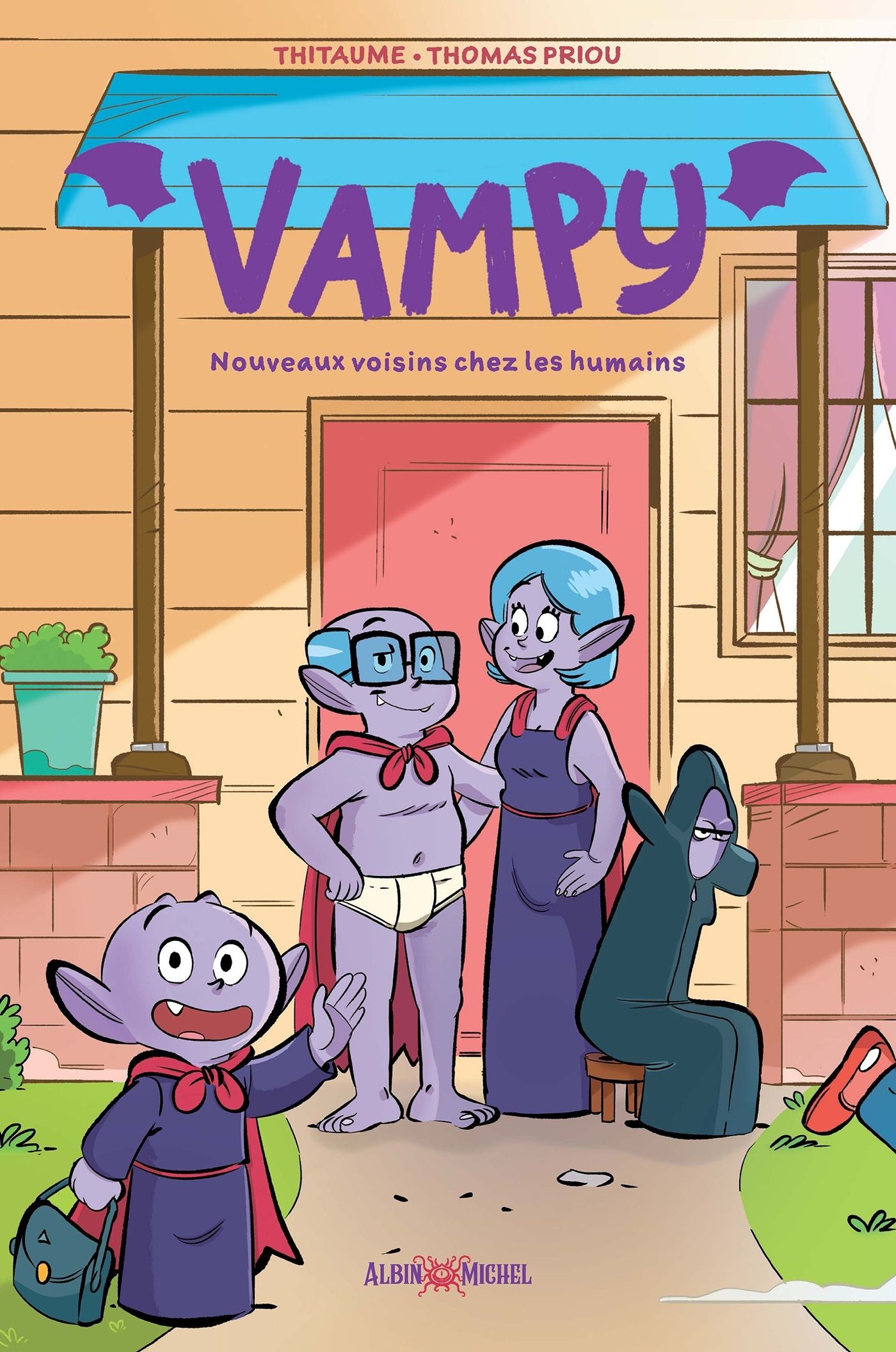 Vampy : Nouveaux voisins chez les humains (0), bd chez Albin Michel de Thitaume, Priou