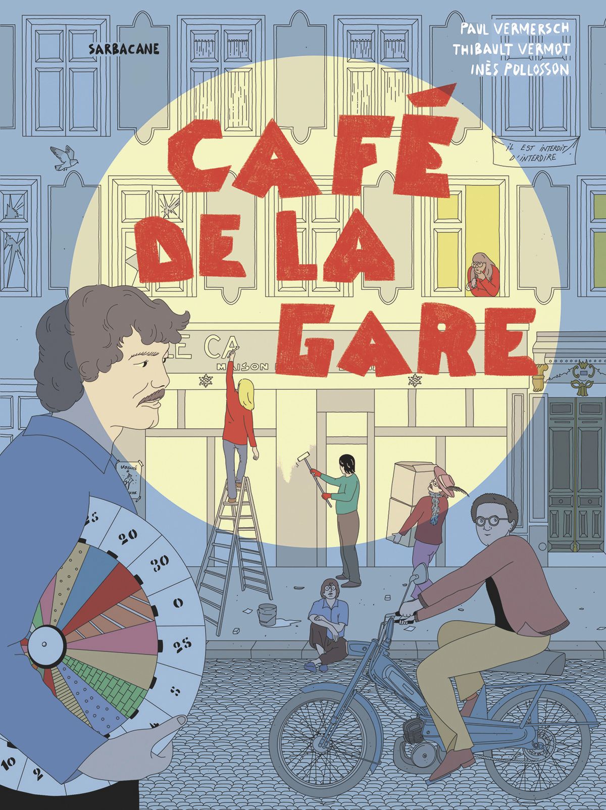 Café de la gare, bd chez Sarbacane de Vermersch, Vermot, Pollosson