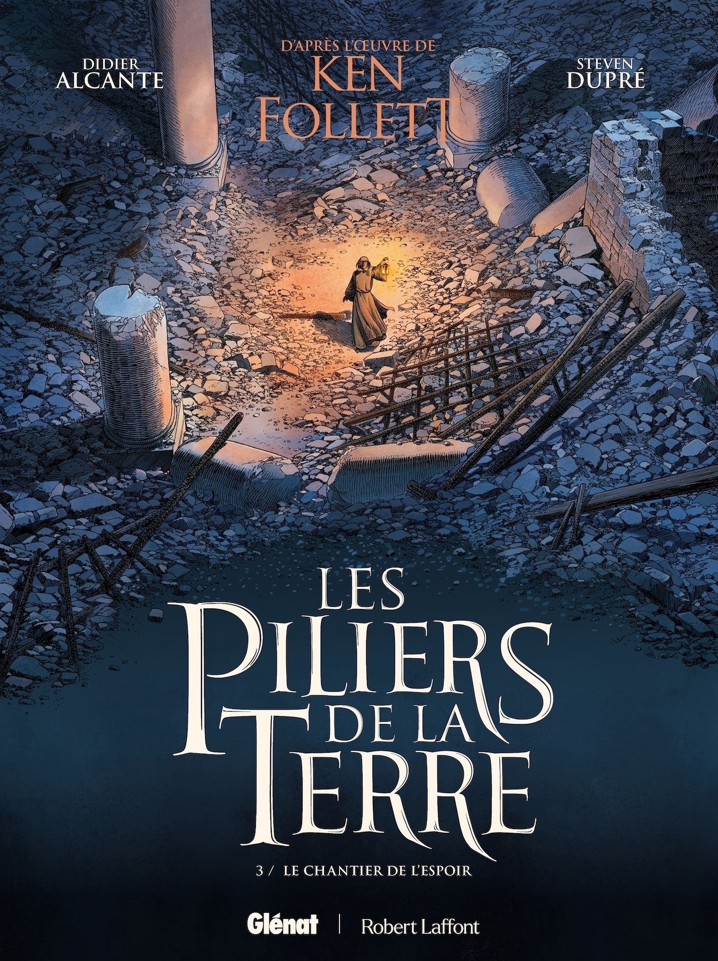 Les Piliers de la terre T3 : Le chantier de l'espoir (0), bd chez Glénat de Alcante, Dupré, Gérard