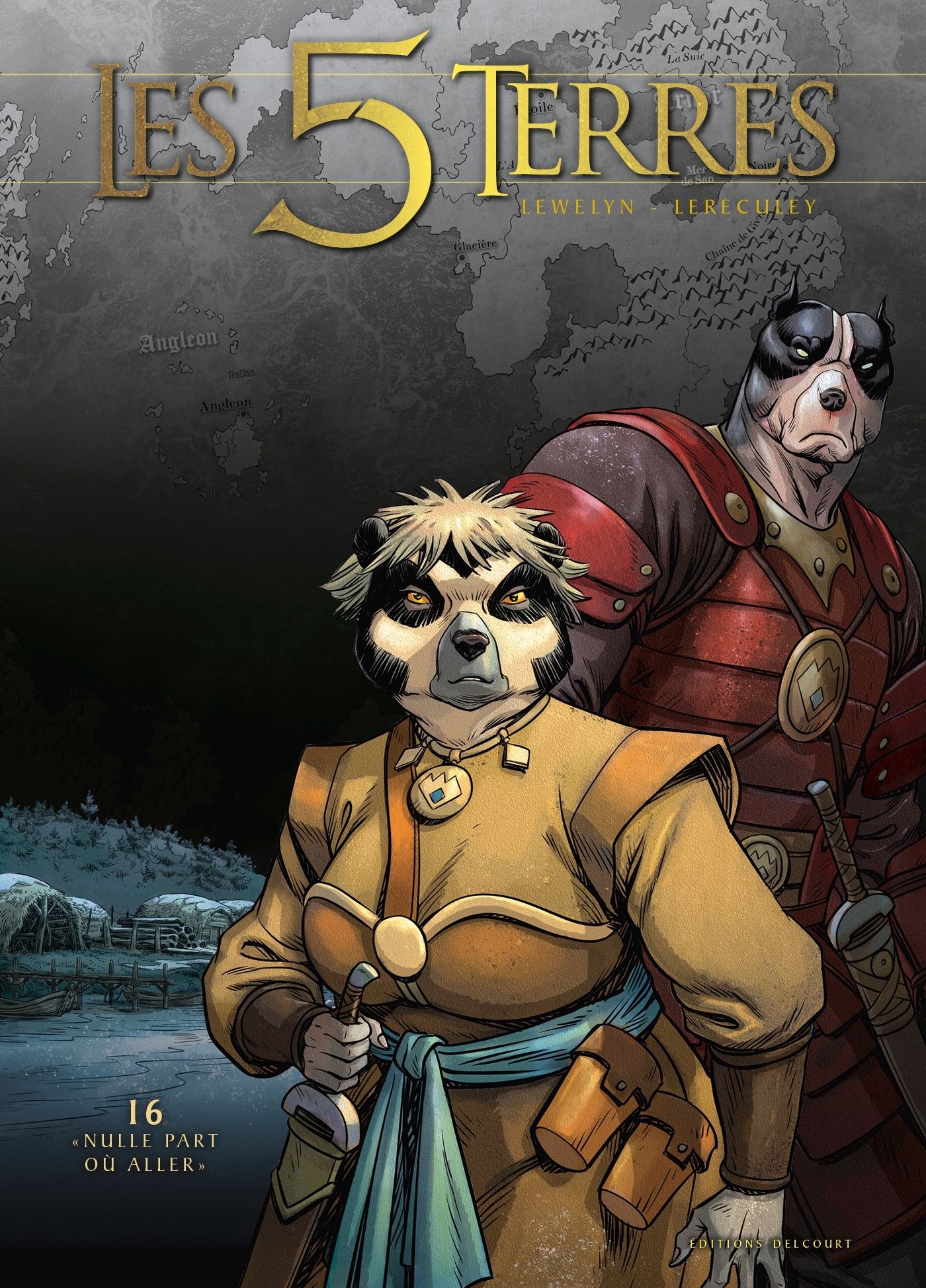 Les 5 terres T16 : Nulle part où aller (0), bd chez Delcourt de Lewelyn, Lereculey, Martinos