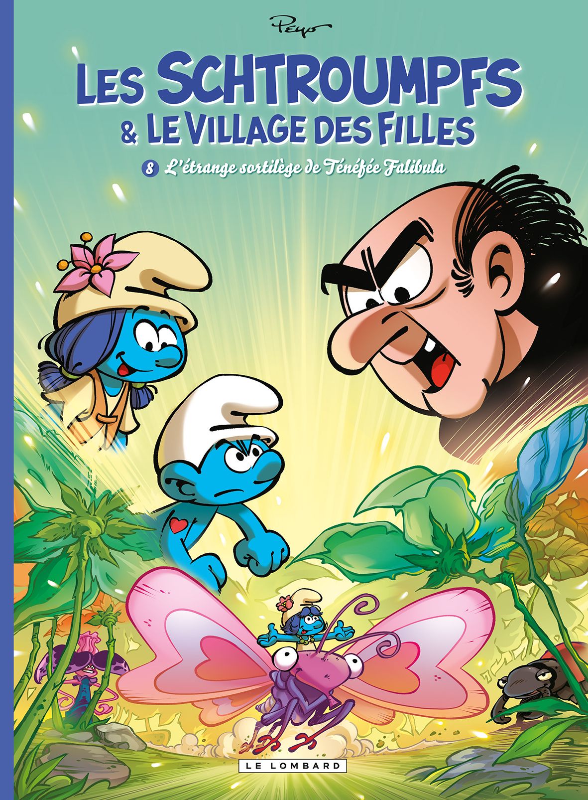 Les Schtroumpfs et le Village des Filles T8 : L'étrange sortilège  (0), bd chez Le Lombard de Culliford, Falzar, Cagniat, Maddaleni