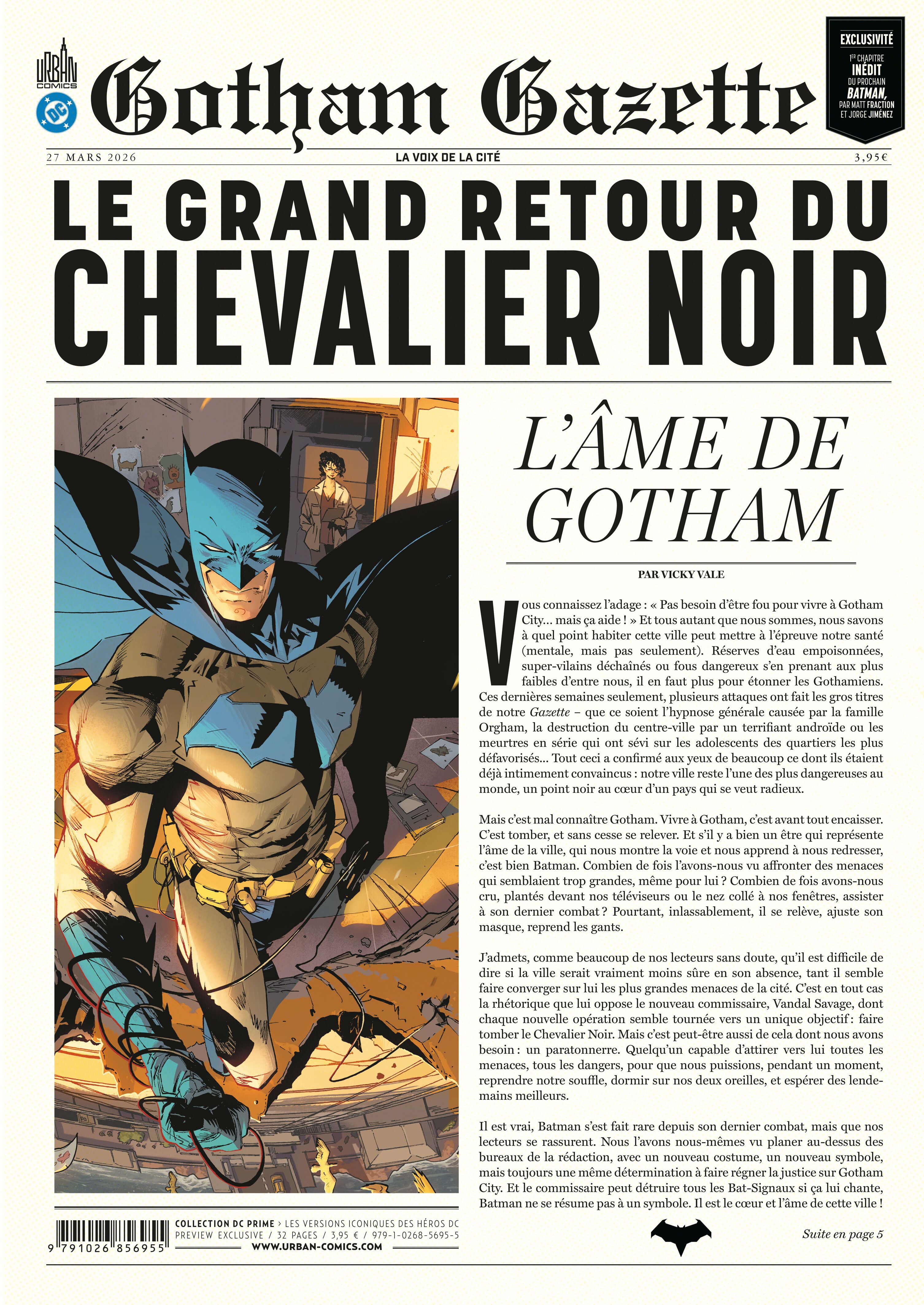 Gotham Gazette, comics chez Urban Comics de Fraction, Jimenez