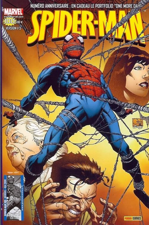  Spider-Man (revue) – V 2, T100 : Un jour de plus (0), comics chez Panini Comics de Quesada, Ellis, Aguirre-Sacasa, Straczynski, Deodato Jr, Crain, Isanove, Beredo, Djurdjevic