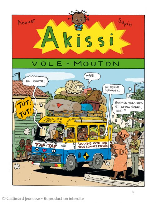  Akissi T3 : Vacances dangereuses (0), bd chez Gallimard de Abouet, Sapin, Clémence