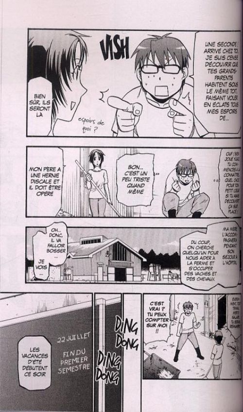  Silver spoon T2, manga chez Kurokawa de Arakawa
