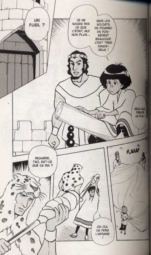 Les mystérieuses cités d'or T2, manga chez Kazé manga de Chalopin, Deyriès, Bouveret