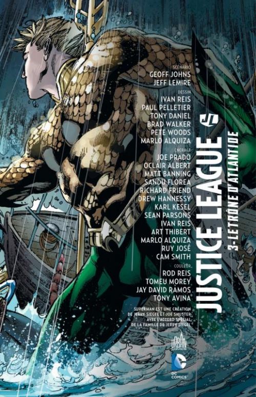  Justice League – New 52, T3 : Le trône d'Atlantis (0), comics chez Urban Comics de Lemire, Johns, Reis, Daniel, Walker, Alquiza, Pelletier, Woods, Morey, Ramos, Reis, Aviña