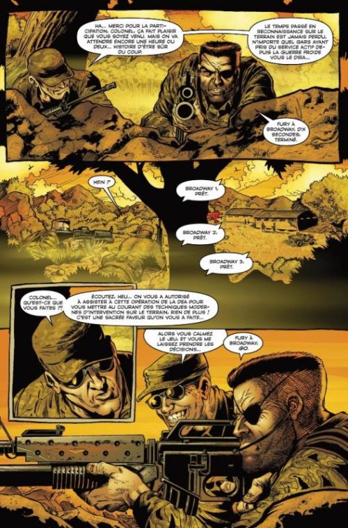 Fury : La guerre lui va si bien  (0), comics chez Panini Comics de Ennis, Robertson, Avalon studios, Trevino, Sienkiewicz