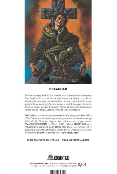  Preacher T3, comics chez Urban Comics de Ennis, Ezquerra, Dillon, Pugh, Collectif, Fabry
