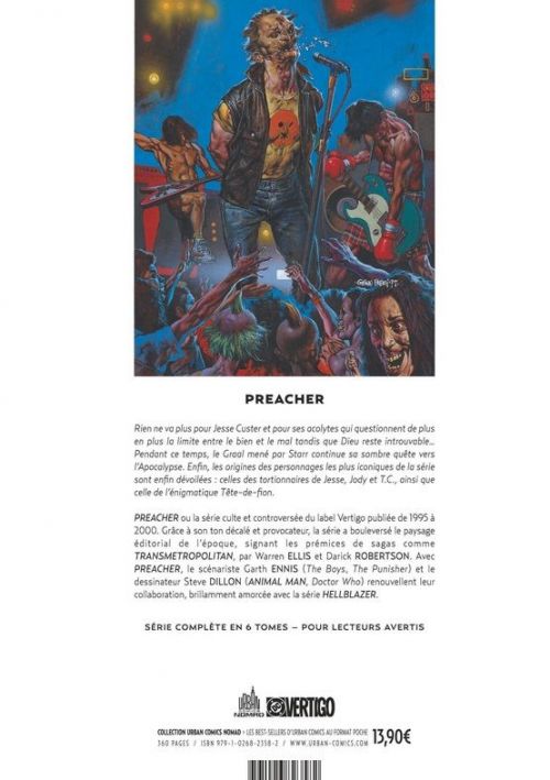 Preacher T4, comics chez Urban Comics de Ennis, Collectif, Dillon, Fabry