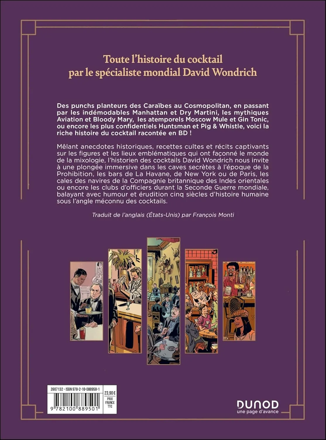La Grande histoire des cocktails, bd chez Dunod de Wondrich, Kotz